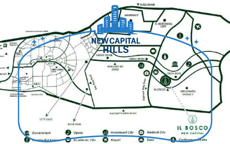 خريطة كمبوند البوسكو العاصمة الإدارية