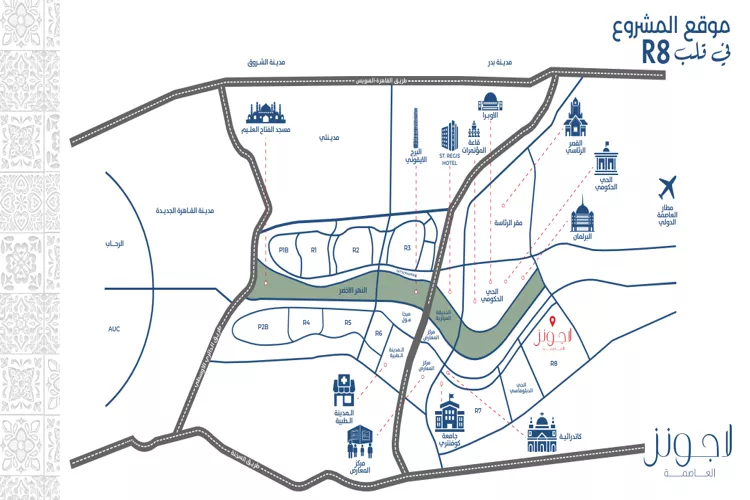 خريطة مشروع لاجونز العاصمة الإدارية