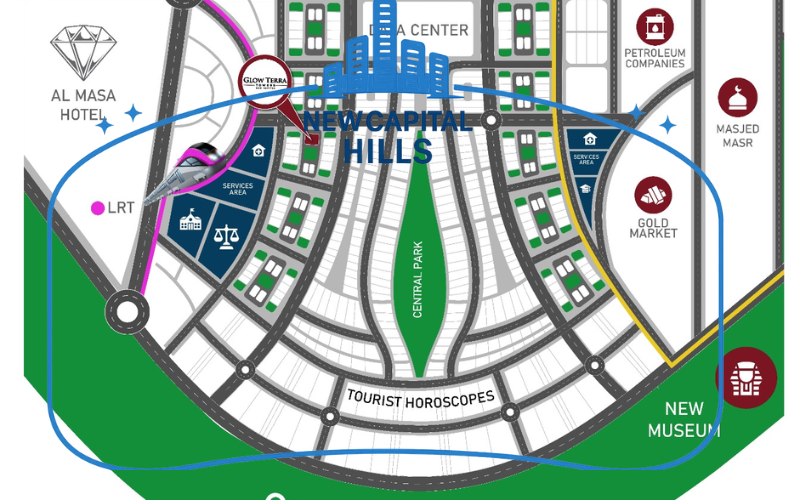 خريطة مول جلو تيرا تاورز العاصمة الإدارية