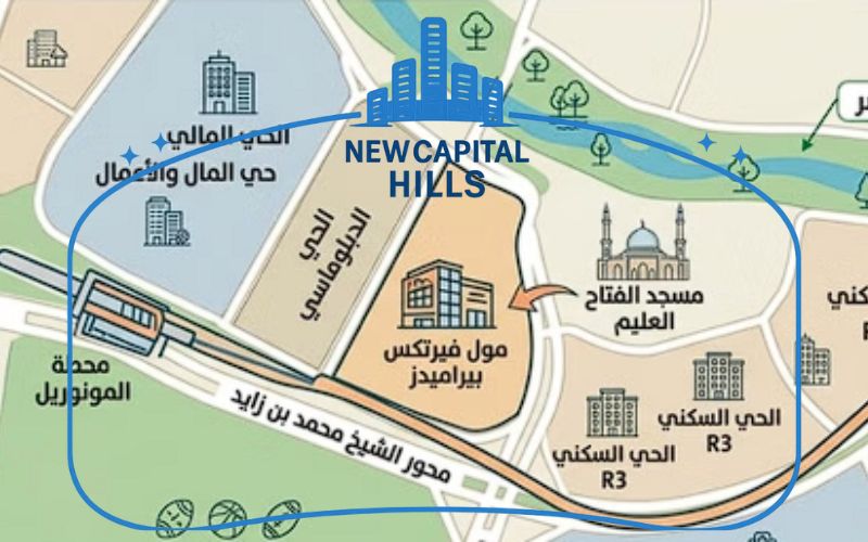 موقع مول فيرتكس العاصمة الإدارية الجديدة