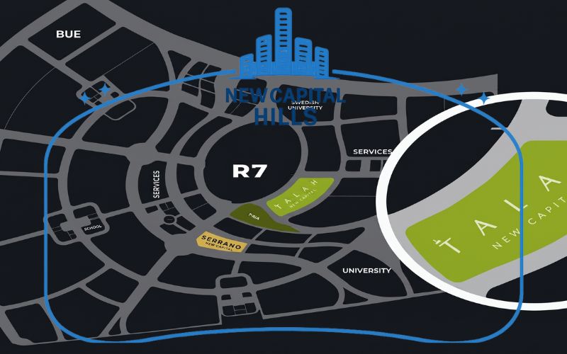 موقع كمبوند طلة العاصمة الإدارية الجديدة الحي السابع R7