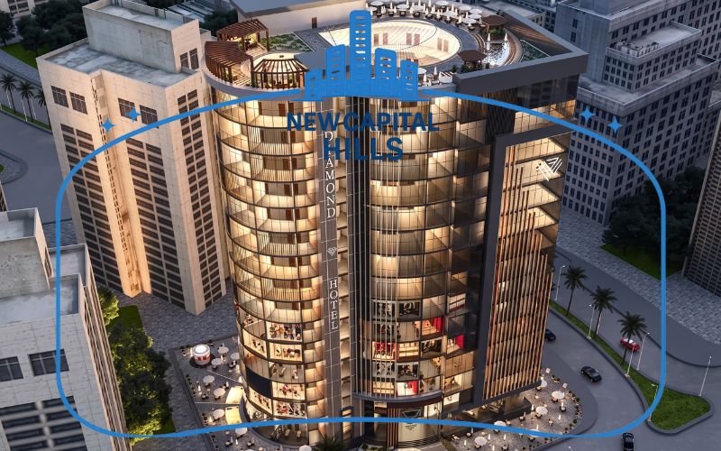 التصميم المعماري المبهر في مول دايموند تاور 2 العاصمة الإدارية الداون تاون